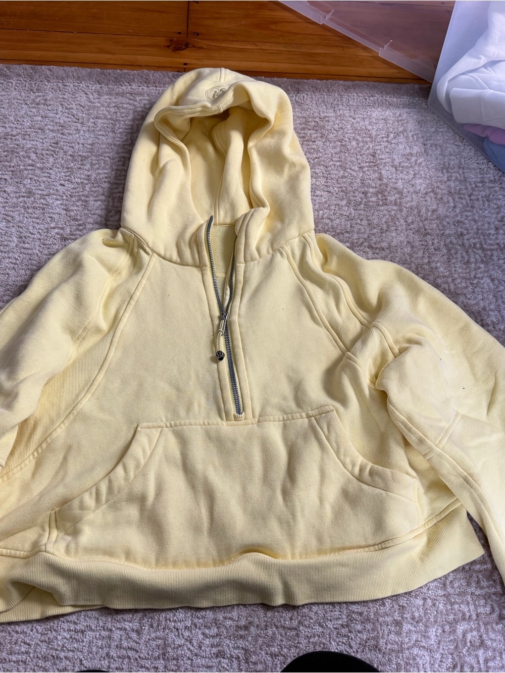 lululemon athletica Pale Yellow Half-Zip Hooded Pullover